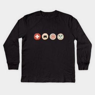 Adventure Scout Badges - long set 2 Kids Long Sleeve T-Shirt